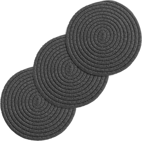 Pot Holders Trivets for Hot Dishes Hot Pads for Kitchen Trivets for Hot Pots and Pans - Cotton Hot Pads Stylish Large Coasters & Hot Mats (Dark Gr...
