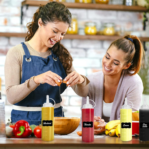 Squeeze Bottle Condiment Squeeze Bottles Plastic ketchup Squeeze Squirt bottle For Sauce, BBQ, Dressing, Paint, Workshop, Pancake Art Dispenser 8 ...