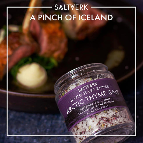 Saltverk Artic Thyme Sea Salt - Gourmet, Icelandic, Hand Harvested and Sustainably Made - 2.82 Oz Jar...