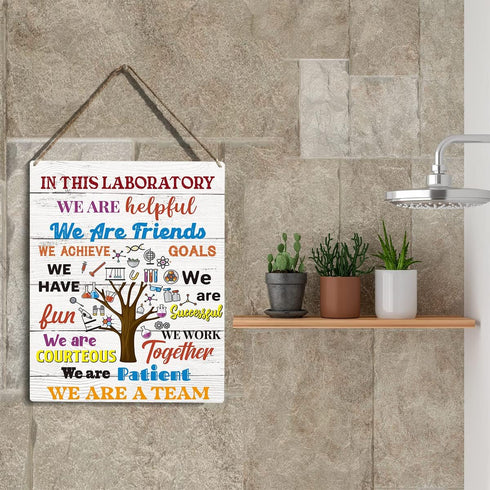 Science Classroom Decor Science Wall Art In This Laboratory We Are Patient Team Decor Science Gifts Library Decor Scientists Wooden Hanging Sign f...