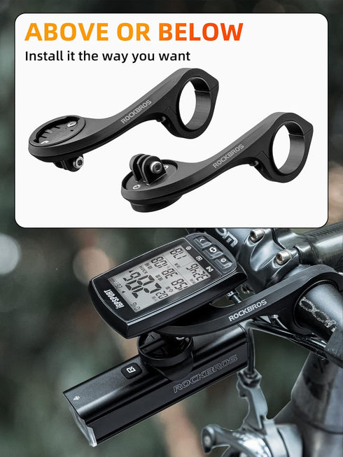 ROCKBROS Out Front Mount Compatible with Garmin, iGPSPORT - Bike Handlebar 1.26’’-1.38’’/ 32-35mm...