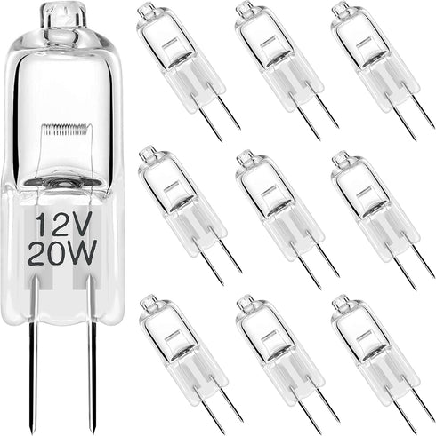 Diximus G4 Low Voltage Halogen Bulbs - 20 Watt Small Light Bulb – 12V Landscape Light Bulbs 20W Bi-Pin Bulb for Under Cabinet Puck Light, Chandeli...