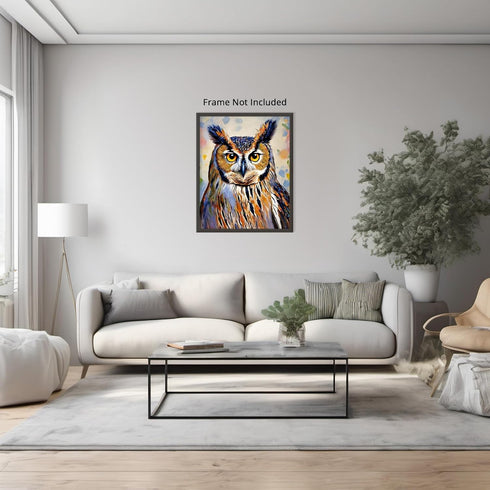 Posterizer 1 pcs- Abstract oil painting style poster of an owl-Art for Animal Lovers-Floral Botanical Art- Gift for Men Women -Decor for Bedroom, ...
