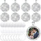 Hicarer 32 Pcs Sublimation Necklace Blank Round Rhinestone Bezel Pendant Trays Set with Glass Domes Sublimation Blank Discs Double Sided Adhesive ...