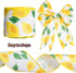 ATRBB Lemon Wired Ribbon, Fruit Pattern Ribbon for Wreaths, Wrapping and Crafting, 2.5 Inches x 10 Yards (White/Green/Yellow-Lemon)...