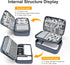 Large Capacity Electronics Accessories Organizer Travel Case with Adjustable Divider Waterproof Leather Cord Organizer Case Shockproof Tech Organi...