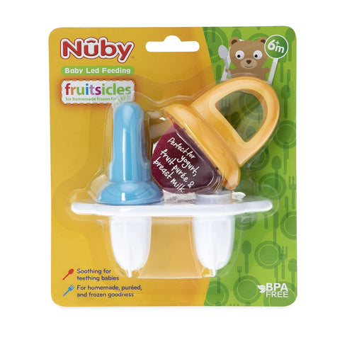 Nuby Garden Fresh Fruitsicle Pop Tray, 2pc Aqua/Yellow...