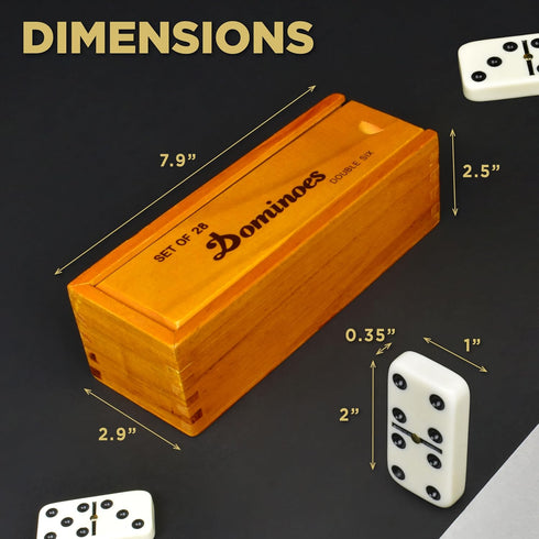 Queensell Dominos Set for Adults – Dominoes - Classic Board Games, Double 6 Dominoes Family Games for Kids and Adults - Double Six Standard Domino...