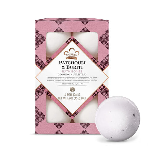 Nubian Heritage Bath Bombs Patchouli and Buriti Uplifting Bath and Body Products 1.6 oz 6 Count (Pack of 1)...