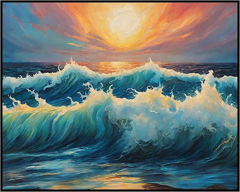 Posterizer 1 pcs- beach and the sea-abstract art 4-Landscape & Nature Art-Floral Botanical Art- Decor for Home & Office- unframed wall art...