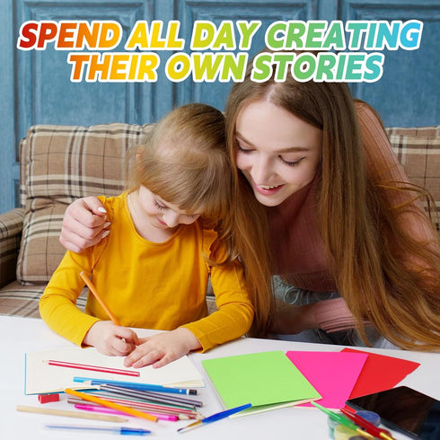 Gueevin 6 Pcs Blank Notebooks for Kids to Write Stories Bulk Notebooks Journals for Students Paperback Books Drawing Lined Page Journals Primary E...