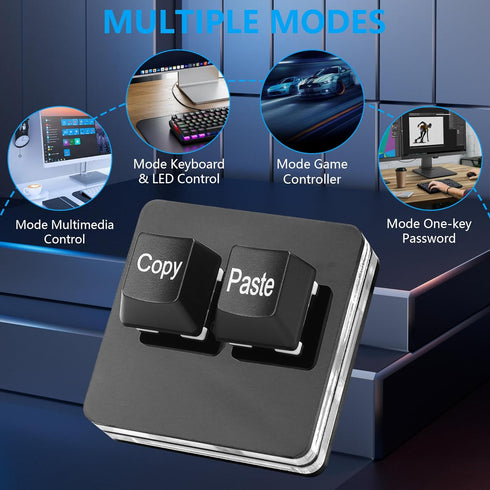 SinLoon USB Mini 2 Key Keypad 2-Key Copy Paste Keyboard OSU Keypad HotSwap One Handed Mechanical Gaming Keyboard with USB Cable for Accounting Wor...