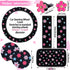 10 Pcs Embroidery Cute Flower Car Accessories Set Floral Steering Wheel Cover Car Air Vent Clips Center Console Armrest Cushion Car Cup Mats Seat ...