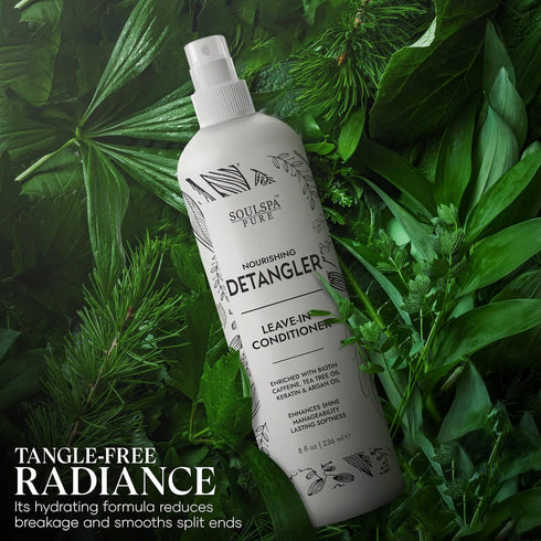 Leave In Conditioner Spray & Hair Detangler - Softens & Protects from Moisture Loss & Frizz - for Curly, Dry & Damaged Hair with Argan Oil, Caffei...