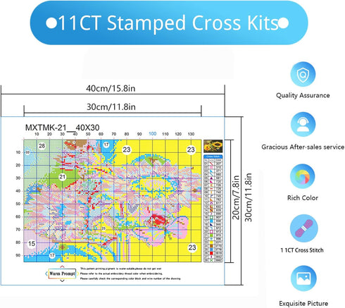 KARMOGSO Stamped Cross Stitch Kits,Sunflower Counted Cross Stitch Kits for Beginners Adults,Full Range of Cross-Stitch Stamped Kits Needlecrafts A...