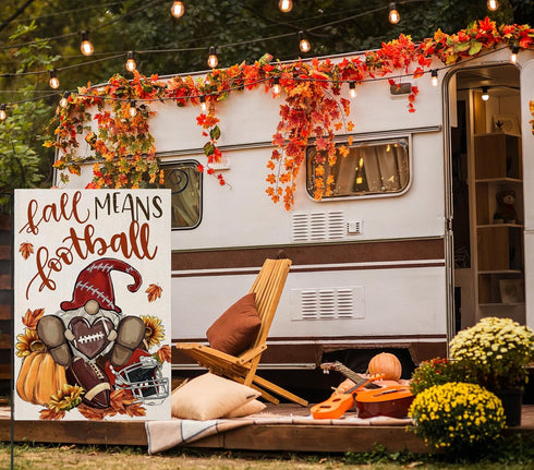 Gnome Garden Flags 12x18 Inch Double Sided, Fall means Football Small Seasonal Decor for Harvest Autumn Thanksgiving Yard Outside Outdoor...