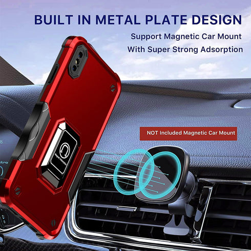 Case for iPhone Xs Max Case Kickstand Holder Built-in Magnetic Car Mount Shockproof Camera Protective Case for iPhone Xs Max Phone Case (Green)......