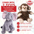 Elephant and Monkey Stuffed Animals - 2 Soft Plush Animal Toys for Baby, Toddler and Kids - Cute and Cuddly Friends for Boy or Girl - Great Gift f...