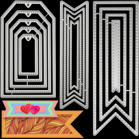 Bookmark Metal Cutting Dies DIY Craft Carbon Steel Embossing Template - 3 Piece Set...