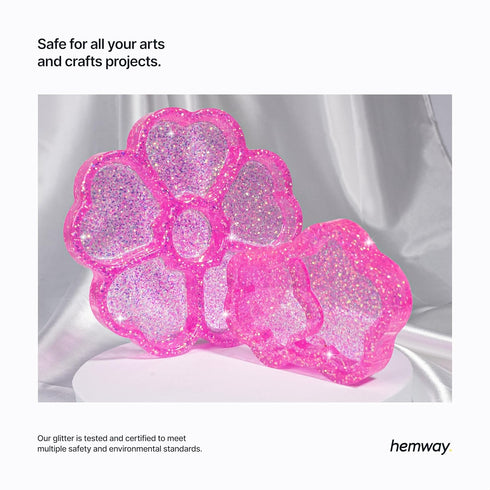 Hemway Premium Craft Glitter Shaker - Baby Pink Iridescent | 130g Fine Metallic Flake Sequins for Resin & Epoxy Crafts | Craft Supplies for Tumble...