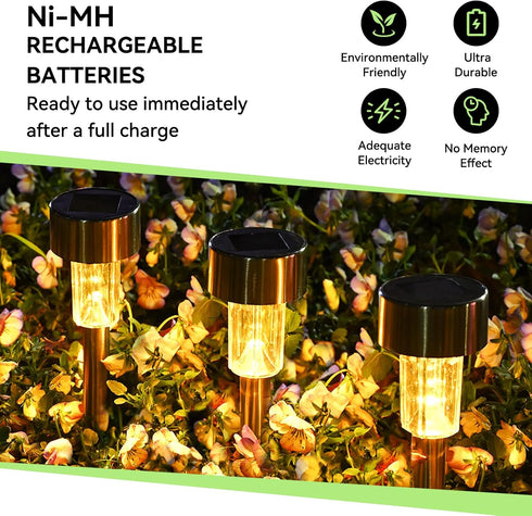 Henreepow AAA Rechargeable Battery, 1.2v Ni-MH Solar Batteries, Low Self-Discharge, Pre-Charged Triple A Battery for Solar Pathway Lights, Outdoor...