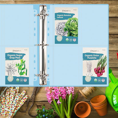 MUQING 30 Pack 120 Pockets Seed Packet Binder Sleeves, Garden Seed Storage Organizer Pages for 3 Ring Binder, Slot Size 3.5"x 5.5", Sleeves for Se...
