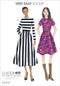 Vogue Patterns Misses' Jewel-Neck, Gathered-Skirt Dresses, Red...