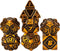 Metal UFO Dice Set, 7 Die Metal Polyhedral Dice Set for DND Dungeons and Dragons Role Playing Games,with Skull Bag.(Ancient Gold)...