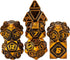 Metal UFO Dice Set, 7 Die Metal Polyhedral Dice Set for DND Dungeons and Dragons Role Playing Games,with Skull Bag.(Ancient Gold)...