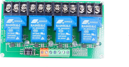 4-Channel DC 24V Relay Module High Low Level Triggering Optocoupler Isolation Load 30A DC 30V AC 250V for PLC Automation Control, Industrial Syste...