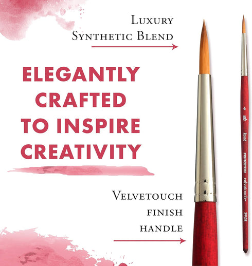 Princeton Velvetouch Round Brush, Synthetic, Short Handle, Size 4, 1 Count...