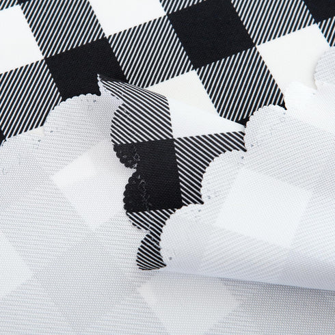 MANGATA CASA Black Gingham Round Tablecloth-Checkered Table Cloth Waterproof Kitchen & Table Linens-Polyester Buffalo Plaid Wrinkle Free Table Cov...