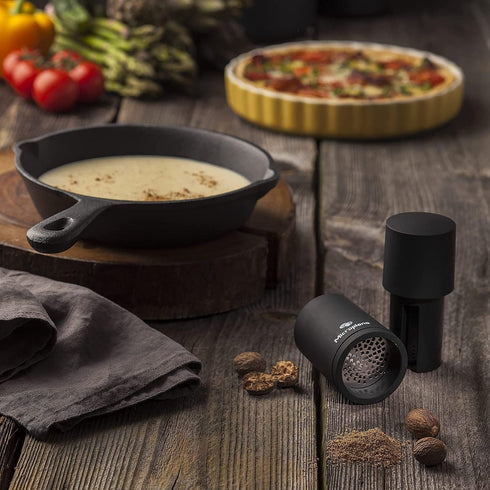 Microplane Manual Spice Mill - Cinnamon Grinder and Nutmeg Grater (Black)...