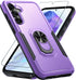 Janmitta for Samsung Galaxy A35 5G Case with Tempered Glass Screen Protector,Heavy Duty Shockproof Full Body Protective Cover Built in Rotatable M...