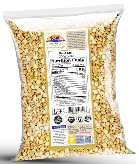 Rani Daliya Split (Roasted Split Chickpeas Dalia) 7oz (200g) ~ All Natural | Vegan | Indian Origin...