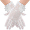 Women Short Lace Gloves Ladies Lace Floral Gloves Tea Party Gloves Bridal Wedding Gloves for Opera Prom Halloween Cosplay...
