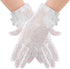 Women Short Lace Gloves Ladies Lace Floral Gloves Tea Party Gloves Bridal Wedding Gloves for Opera Prom Halloween Cosplay...