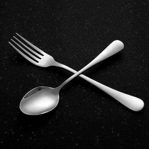 Set of 12, Stainless Steel Dinner Forks and Spoons Silverware Set, Heavy-Duty Dinner Forks and spoons(6.7 Inch) Cutlery Set, Dishwasher Safe (Silv...