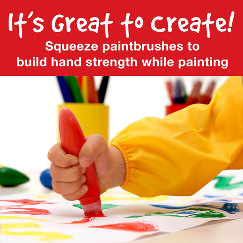 Faber-Castell Little Creatives Jumbo Squeezing Paint Brushes, 6 Colors, Paint Sticks for Kids Washable, Toddler Art Supplies, Non Toxic Paint and ...