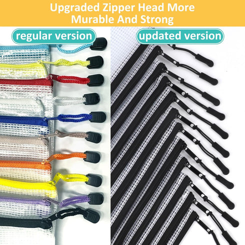 12pcs Mesh Zipper Pouch Bags, A4 Puzzle Bag for Organizing Storage Bag, File Bags for Office, Board Games and Home Supplies...