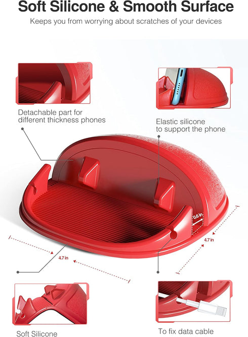 Loncaster Car Phone Holder, Car Phone Mount Silicone Car Pad Mat for Various Dashboards, Slip Free Desk Phone Stand Compatible with iPhone, Samsun...
