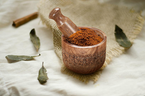 Herb Spice Masher Mortar,Wooden Hand Carved Mortar and Pestle Grinder/Chopper for Herbs, for Garlic Press, Coffee Grinder, Ginger Crusher, Spice G...