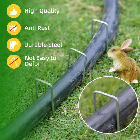 30 Pack Lawn Staples, Premium Garden Landscape Staples, Galvanized Heavy-Duty Gauge Stakes, U-Shaped Tent Stakes, Anti-Rust Fence Netting Pins Gro...