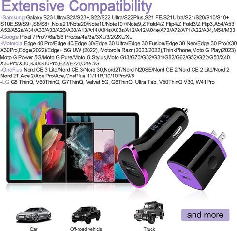 USB C Charger for S24 S23 FE S23 S22 Ultra S21 FE S10 S9 A25 A15 A05 A05s A54 A34 A24 A14 A13, Android Charger Car Fast Type C Charging Block Dual...