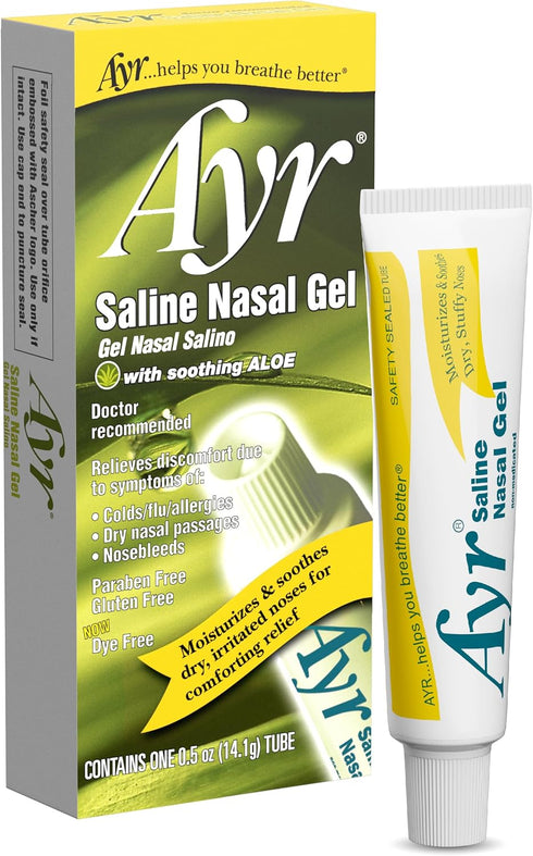 Ayr Saline Nasal Gel, With Soothing Aloe, 0.5 Ounce Tube (Pack of 1)...