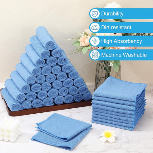 36 Pack 16'' x 16'' Microfiber Cleaning Cloths Cleaning Rags Reusable Wash Rags Microfiber Towels Softer Highly Absorbent Multifunctional Purpose ...