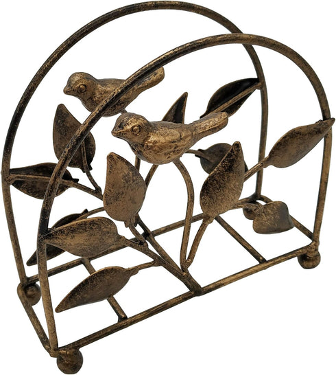Cast Iron Bird & Tree Classic Napkin Holder/Tabletop Freestanding Tissue Dispenser, Bronze...