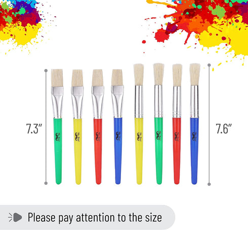 Mr. Pen- Paint Brushes for Kids, 8 Pcs, Toddler Paint Brushes, Chubby Paint Brushes, Flat Paint Brush, Kids Paint Brush Set, Washable Paint Brush ...
