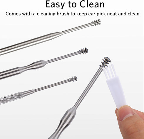 3 Pcs Ear Pick Earwax Removal Kit, Geengle Ear Cleansing Tool Set, Ear Curette Ear Wax Remover Tool with a Cleaning Brush and Storage Box...