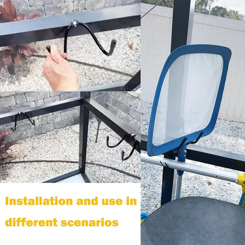 2 Pack Pool Pole Hanger/Hook, Pool Cleaning Tool Holder and Organizer for Pool Poles, Skimmers, Leaf Rakes, Nets, Brushes, Hose, use to Hang Pool ...